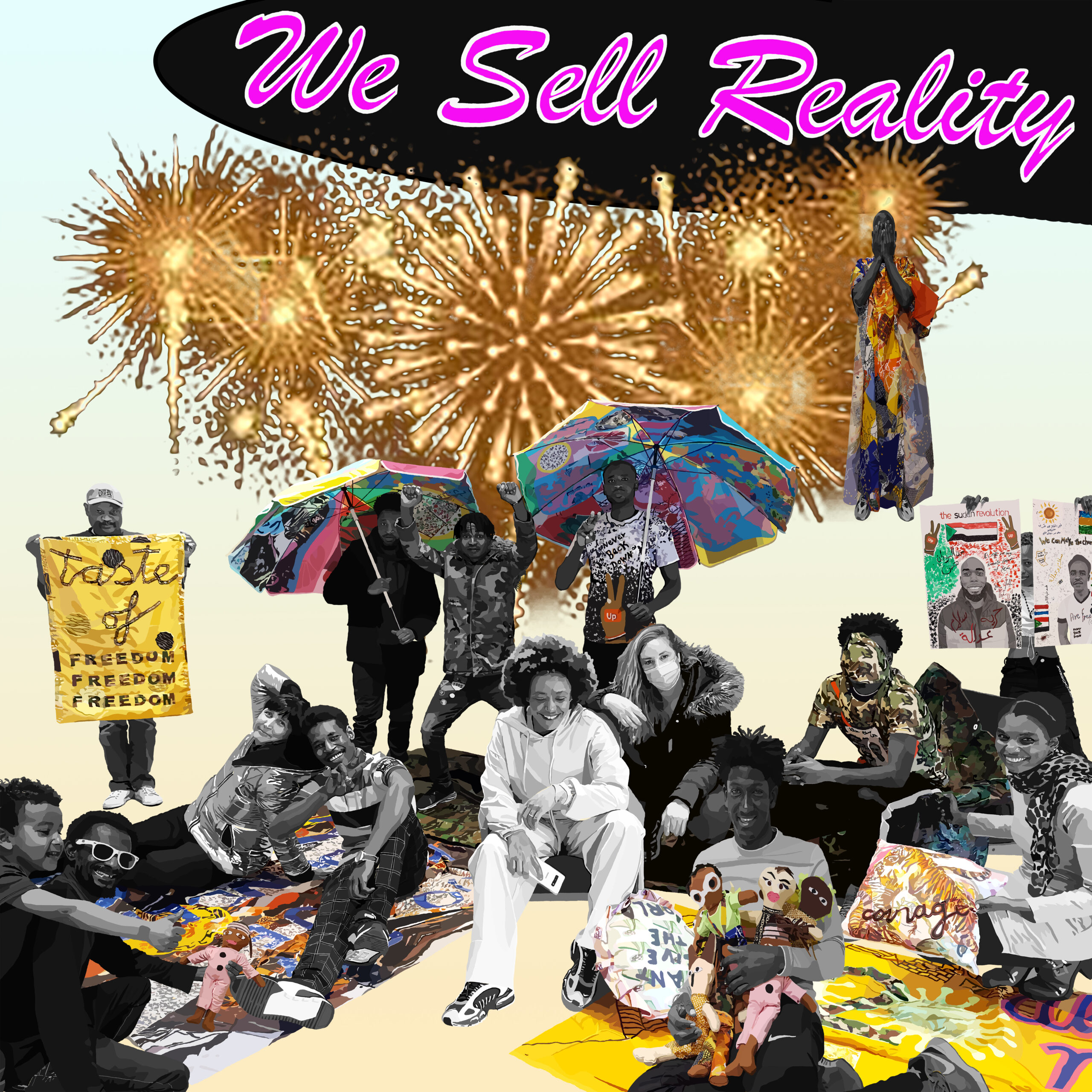 Collage of the collective, made by We Sell Reality
