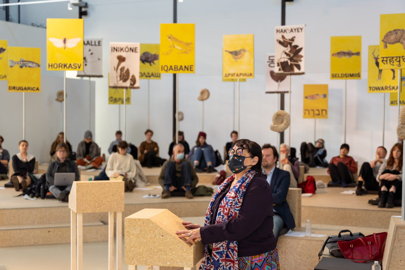 Sharon Venne - Hearings of the Court for Intergenerational Climate Crimes (2021-2022). Photo: Ruben Hamelink