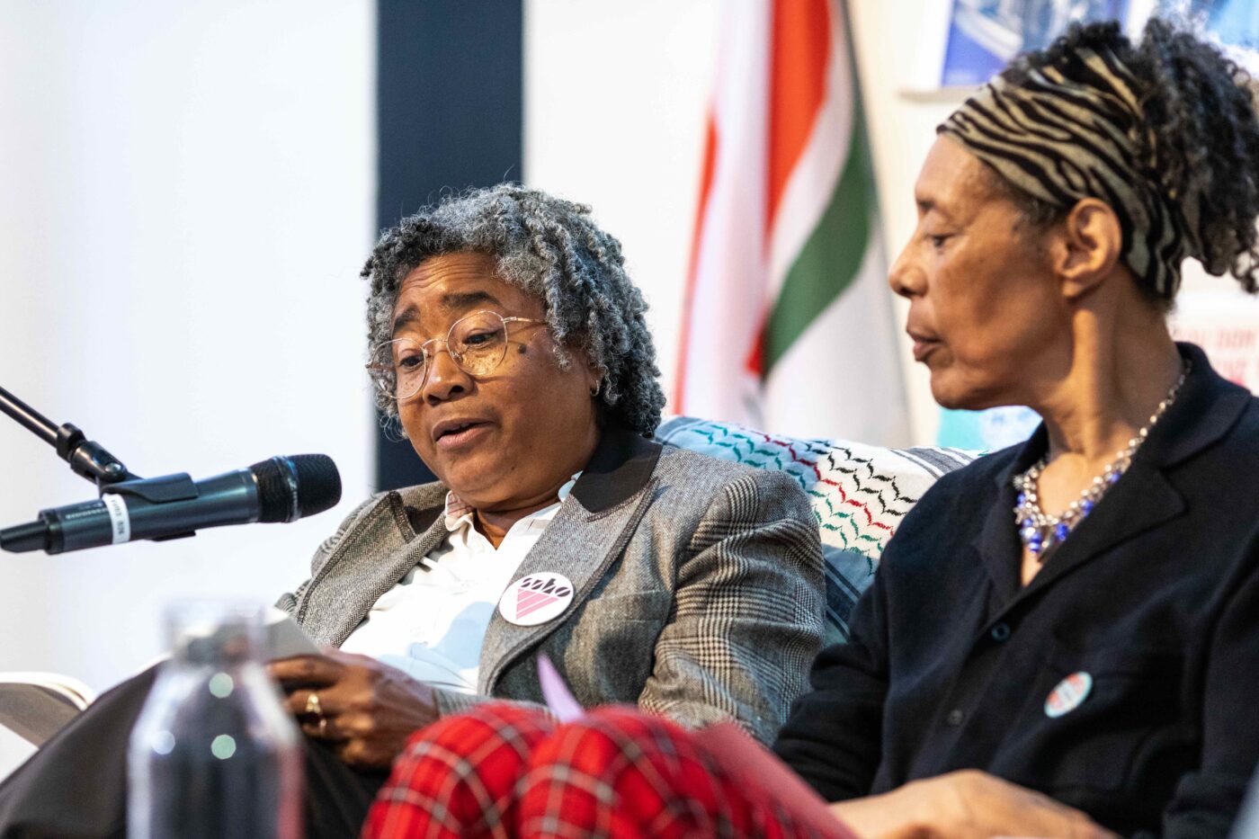 Tieneke Sumter and Anne Krul during the Book Presentation: Archival Textures – (Re)claiming (2024). Photo: Marlise Steeman / Framer Framed