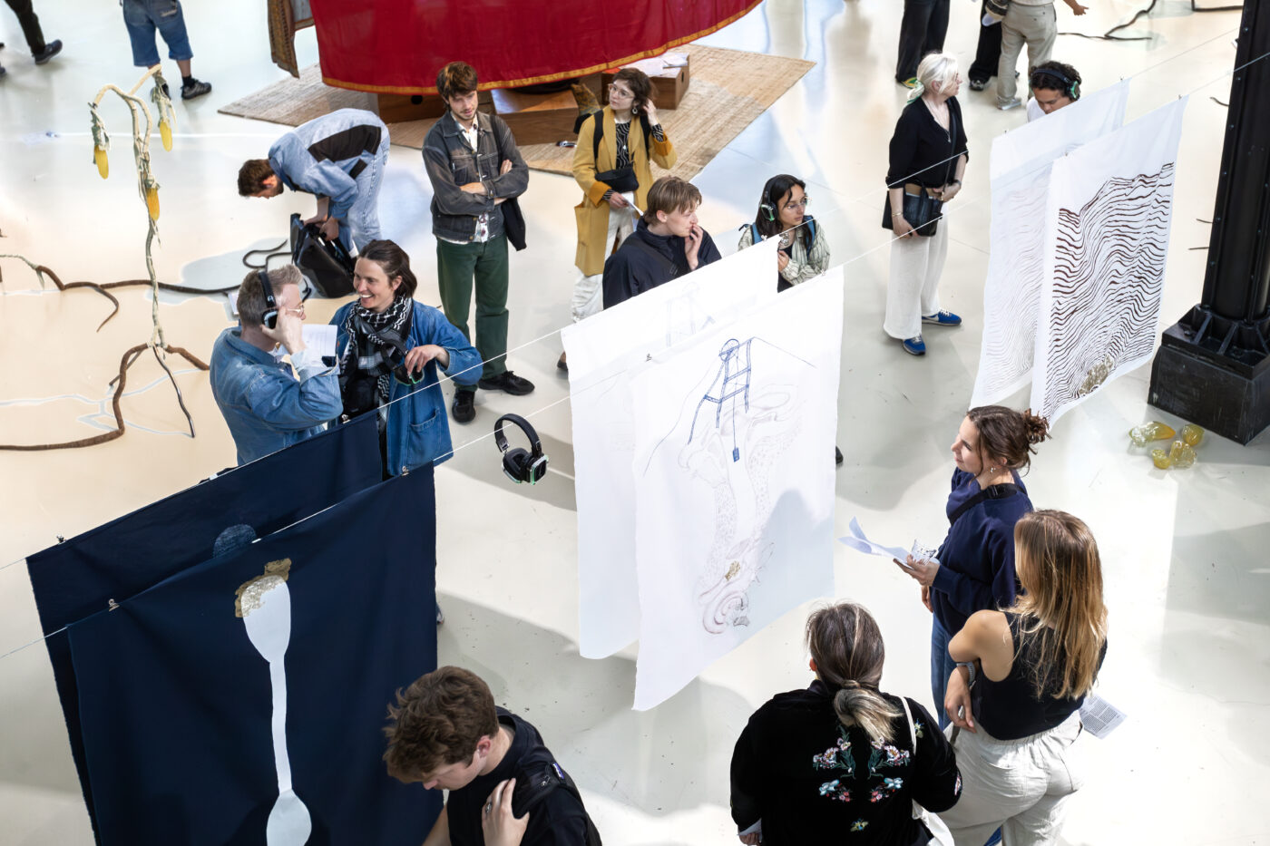 Opening of Planetary Poetics Graduation Show (2025) at Framer Framed, Amsterdam. Photo: © Marlise Steeman / Framer Framed.