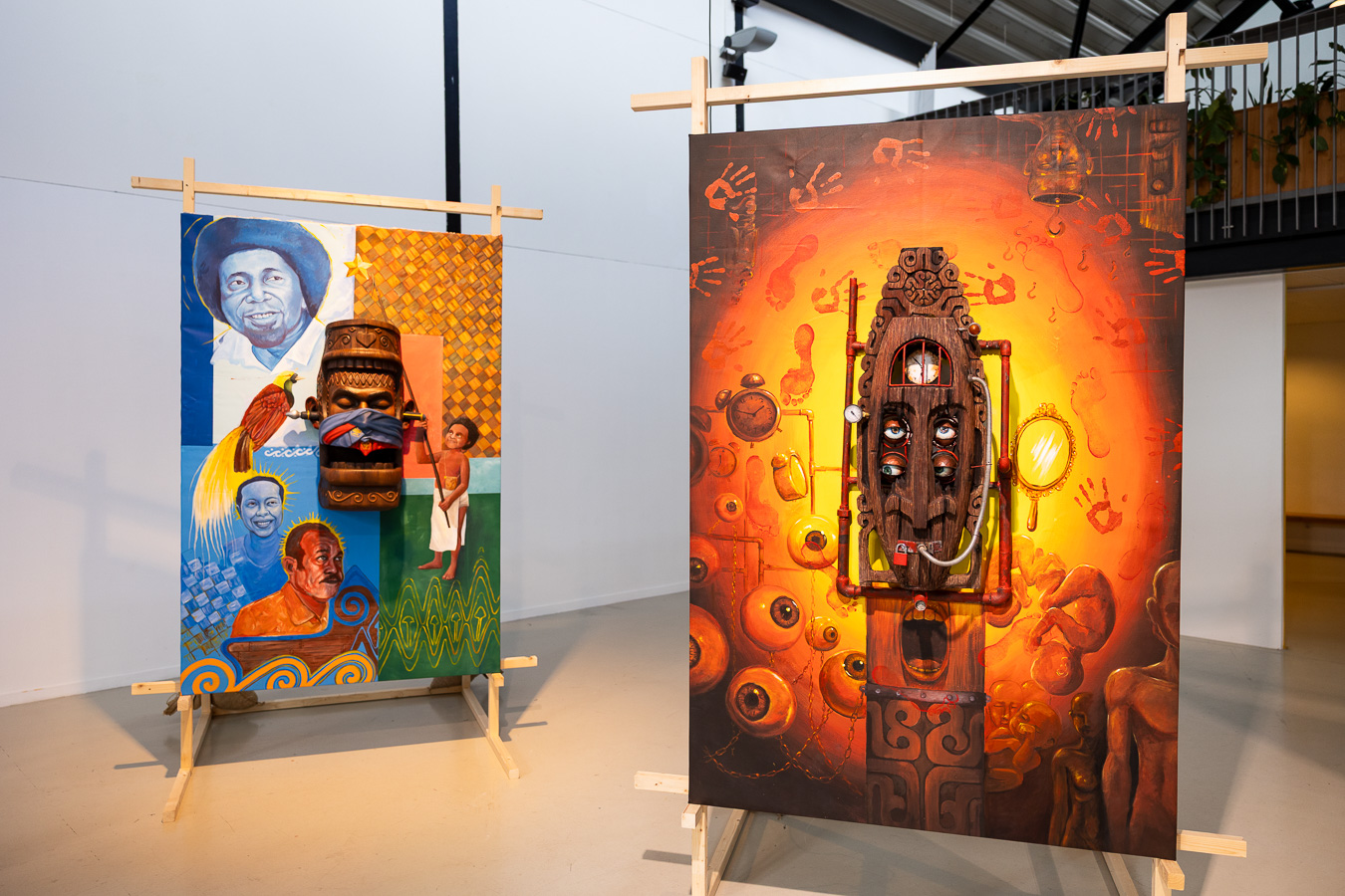 Hidden Faces of Papua (2025) by Udeido collective and artist Kevin van Braak. Installation photo from the exhibition Lawan! (2025) at Framer Framed, Amsterdam. Photo: © Maarten Nauw / Framer Framed