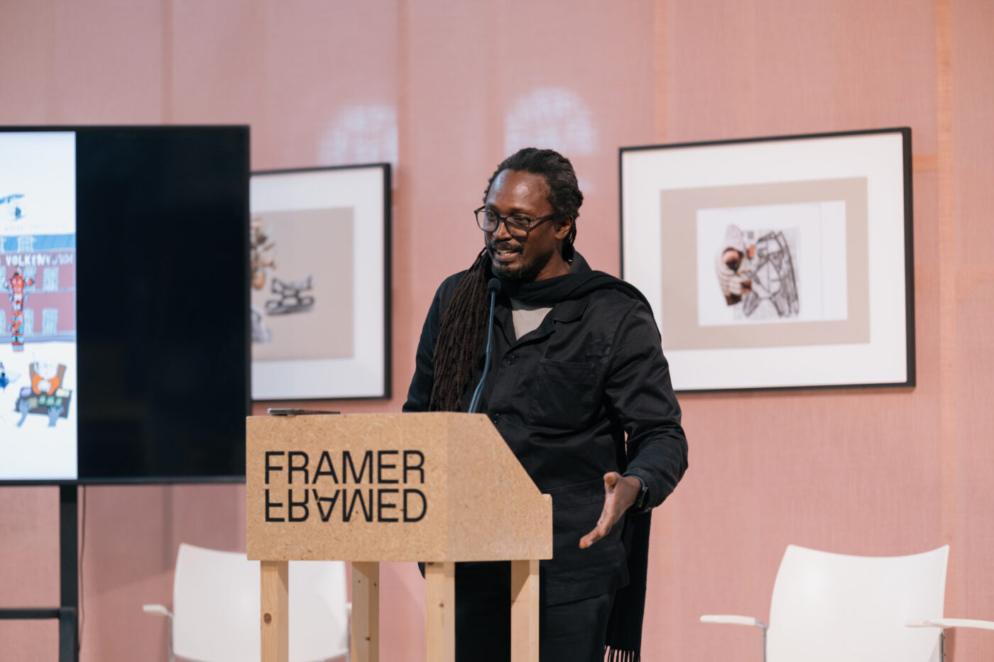 Wayne Modest during Symposium: Shapeshifters at Framer Framed (17 October 2025). Photo: © Ben Yau / Framer Framed.
