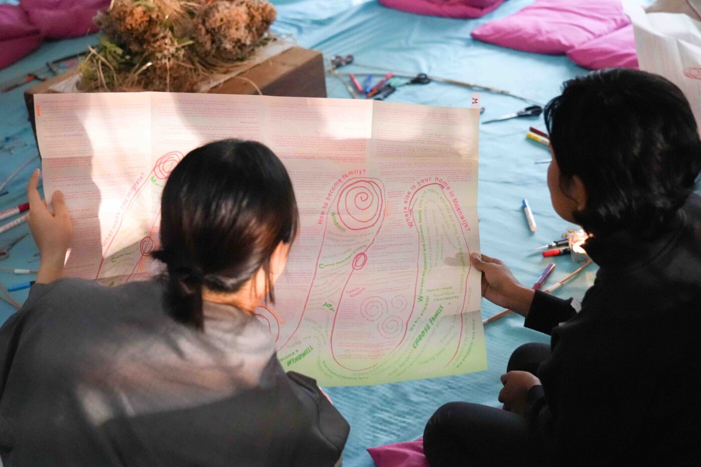 Photo's from Sun Chang's Family Embodiment Programme: Ritual 1 (2025) at Framer Framed, Amsterdam. Photo: © Wang Xue Sophia.
