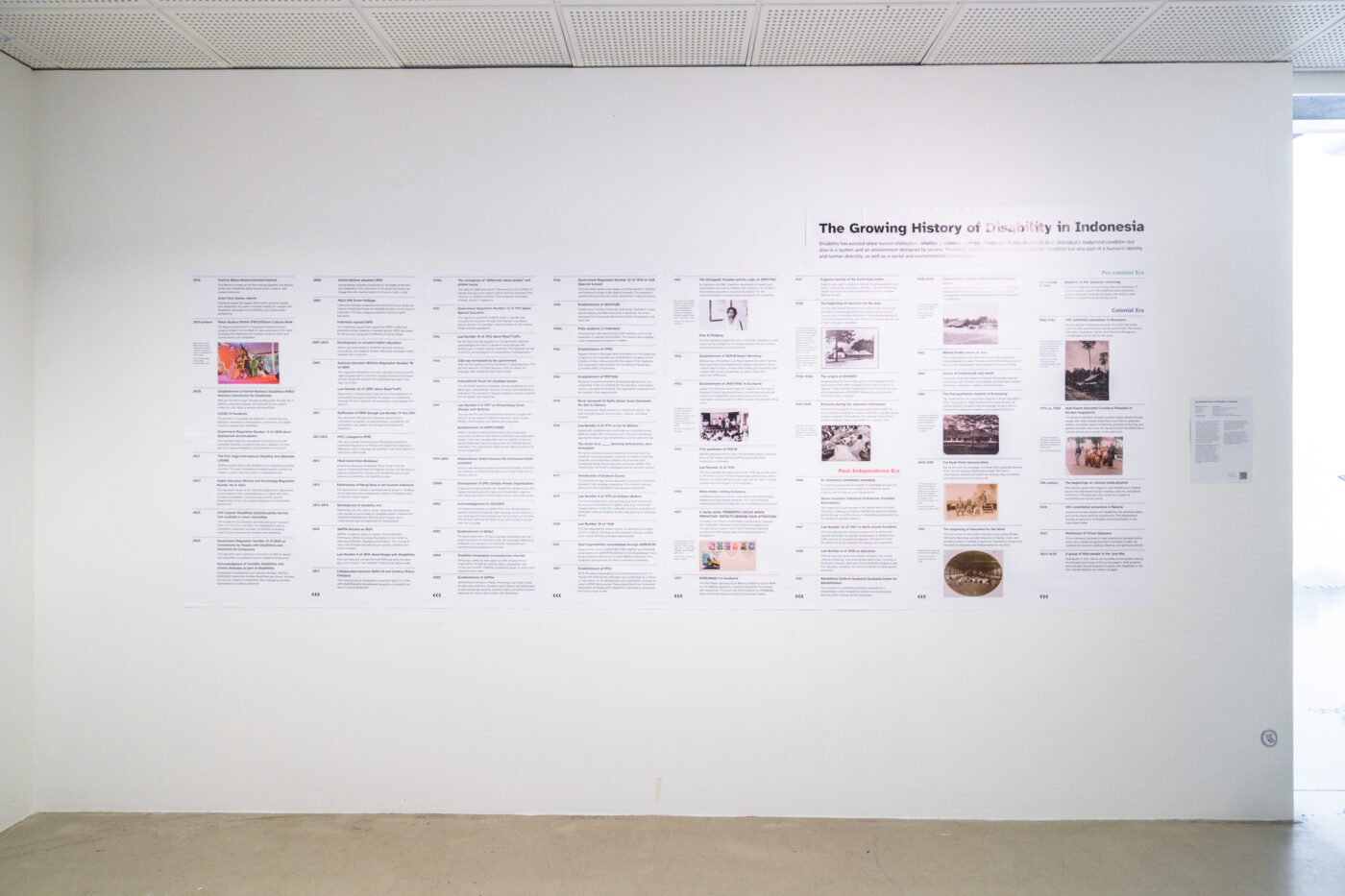 Installation photo from the exhibition Menaut Waktu. Merekam Jejak. (Threading Time. Archiving Traces.) (2026) at Framer Framed, Amsterdam. Photo: © Ben Yau / Framer Framed.